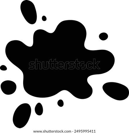 Water Drops Splash Stain flat black vector icon.
