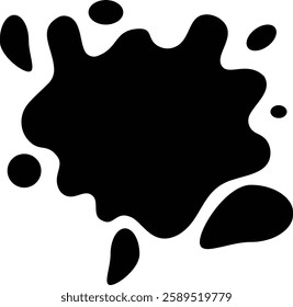 Water Drops Splash Stain icon.  flat black vector design. isolated on white background. 