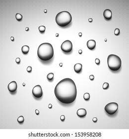 Water drops texture on windows glass vector background.