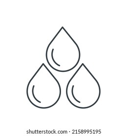 Water drops thin line icon. Element of simple icon for websites, web design, mobile app, info graphics. Thin line icon for website design and development, app development on white background