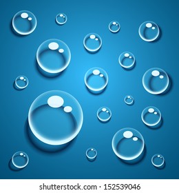 Water drops vector background.