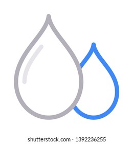 water drops vector color line icon