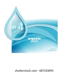 Water drops vector ecology background, leaflet template for your business presentation