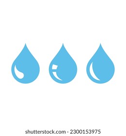 Water drops vector icon set. Simple drop of water icons.