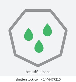 Water drops vector icon .The symbol of a clean water and a rain , an illustration of a raindrop .The wheather line. The sign of drops. The symbol of drops.