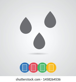Water drops vector icon .The symbol of a clean water and a rain , an illustration of a raindrop .The wheather line. The sign of drops. The symbol of drops.
