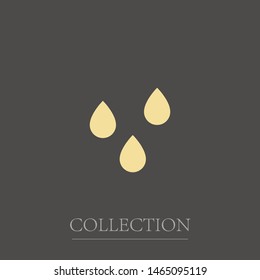 Water drops vector icon .The symbol of a clean water and a rain , an illustration of a raindrop .The wheather line. The sign of drops. The symbol of drops.