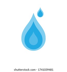 El agua desciende el icono vector de un fondo blanco