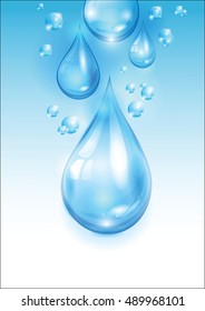 Water drops. Vector illustration.