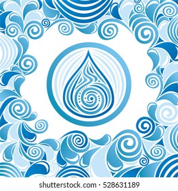 Water drops. Vector illustration.