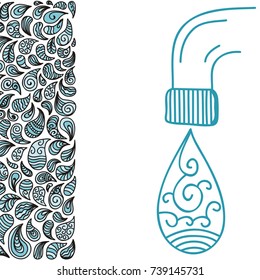 Water drops. Vector illustration.