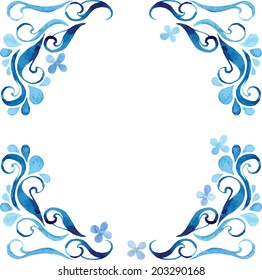 Water drops. Vector illustration of hand drawn watercolor elements.