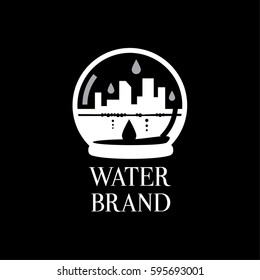 Water drops vector logo design template