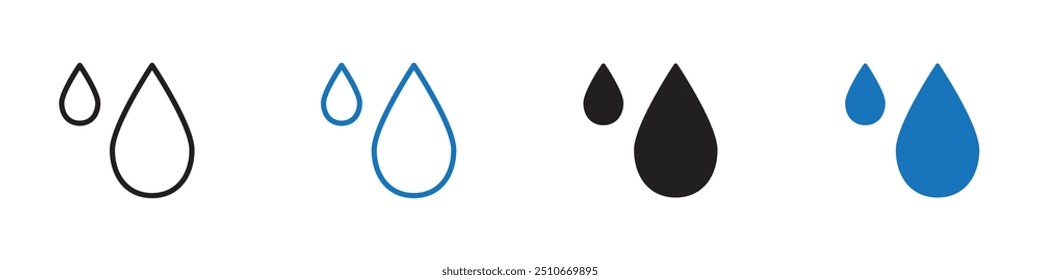 Gotas de agua Vector conjunto de contorno