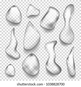 Water Drops Vector. Water Splash. Droplet Icon. Natural Dew. Isolated On Transparent Background Illustration