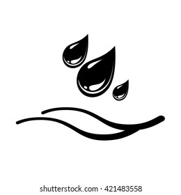 Water drops and waves icon. Falling drops Vector Illustration