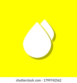 water drops white icon with shadow