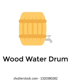 Water drum flat icon design