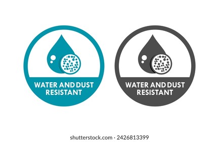 water and dust resistant logo template illustration