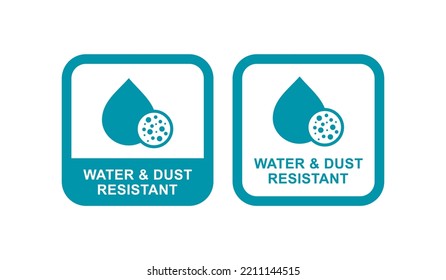 Water and dust resistant logo vector design. Suitable for product label