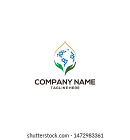 Water and earth leaf logo vector template