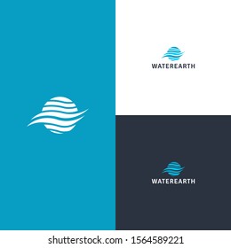 Water earth logo design concept