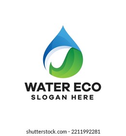 Water Eco Gradient Logo Design