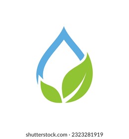 Water eco nature green leaf logo vector image