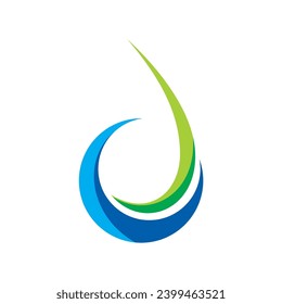 water ecology symbol abstract logo.