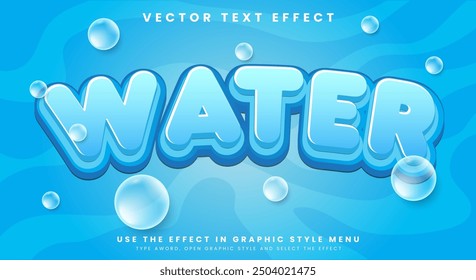 Water editable text effect Template with cute bubble