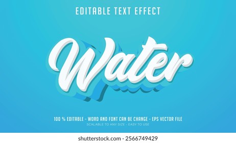 water editable text effect,water editable 3D text 