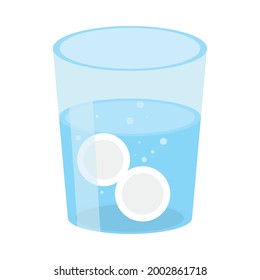 agua con comprimidos efervescentes icono aislado