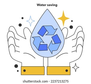 Water efficiency at home. How to save money on your water bill, low utility costs and make your house more eco-friendly. Inflation or economic recession effect. Flat vector illustration