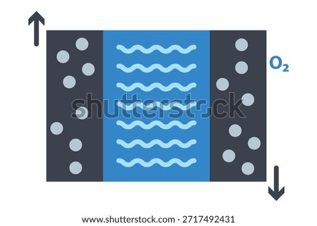 Water electrolysis cell vector icon