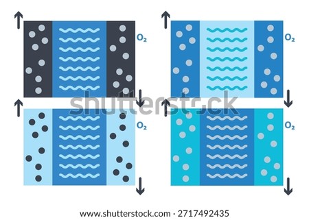 Water electrolysis cell vector icon