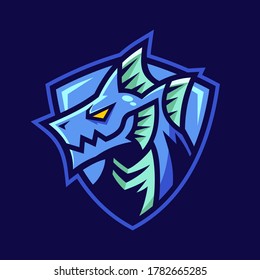 water element Dragon fantasy logo design
