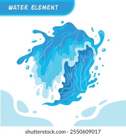 Water element flat illustrations vector