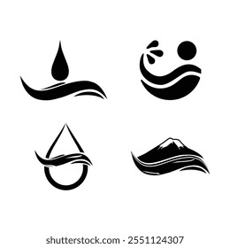 elemento de água logotipo estilo de design plano