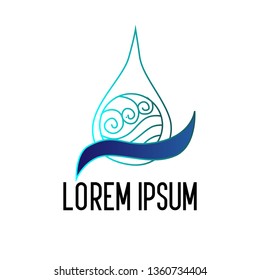 water element logo icon or symbol for new energy company