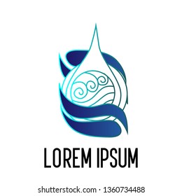 water element logo icon or symbol for new energy company
