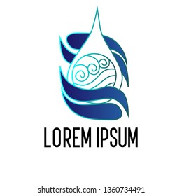 water element logo icon or symbol for new energy company