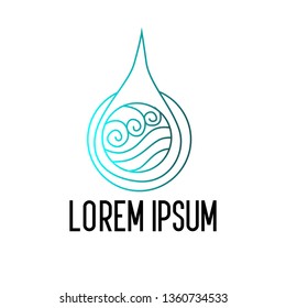 water element logo icon or symbol for new energy company