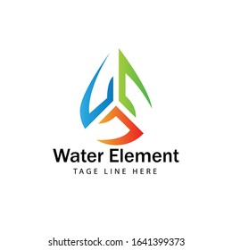 water element modern logo template