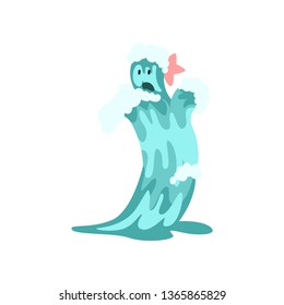 Water Elemental Cartoon Character, Fantasy Creature Vector Illustration