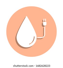 Water energy badge icon. Simple glyph, flat vector of ecology icons for ui and ux, website or mobile application