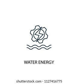 Water Energy concept line icon. Simple element illustration. Water Energy concept outline symbol design from Green Energy set. Can be used for web and mobile UI/UX