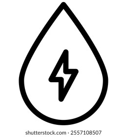 water energy icon with black outline style