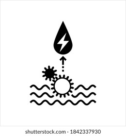 Water Energy Icon, Clean, Renewable, Green, Eco Friendly Energy Generation From Water Vector Art Illustration