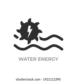 water energy icon. environment, sustainable and renewable energy symbol. isolated vector image