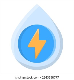 Water Energy Icon, Hydro Power Logo, Ecology Symbol.